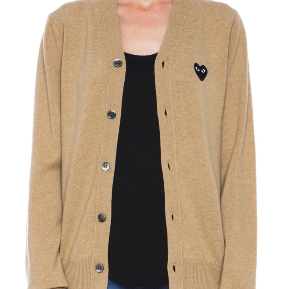 Comme des Garcons Play Cardigan Tan